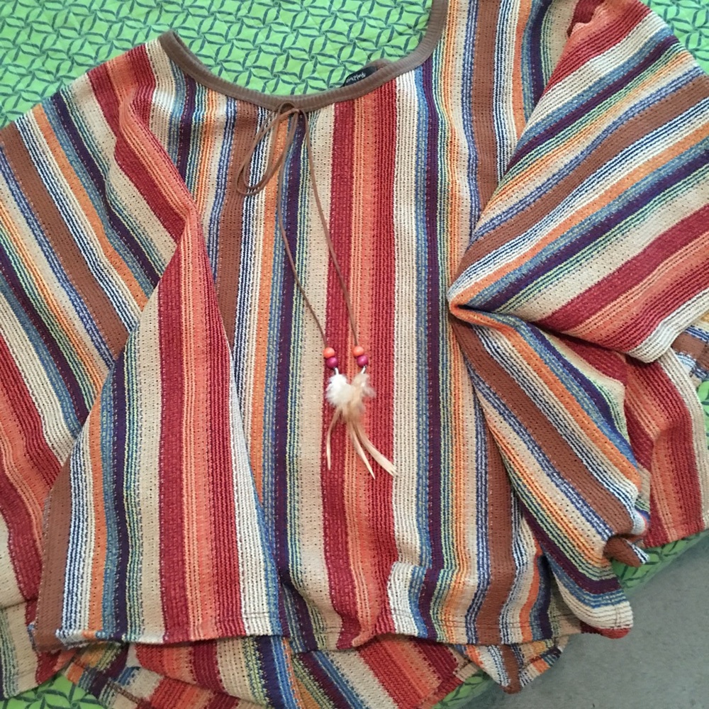 Foreign exchange poncho fall colors    OS - Picture 3 of 4